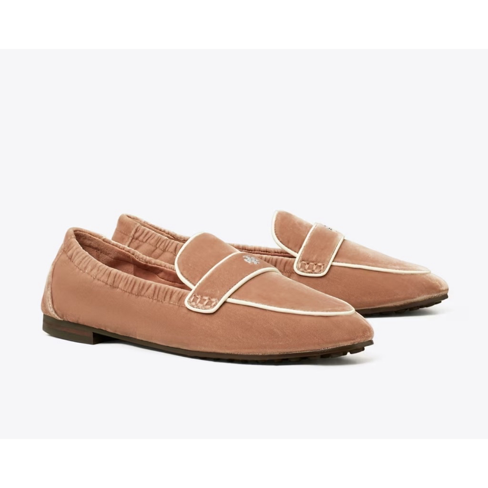 Tory Burch Velvet‎ BALLET LOAFER Size 8.5 US Women’s in Vintage Rose